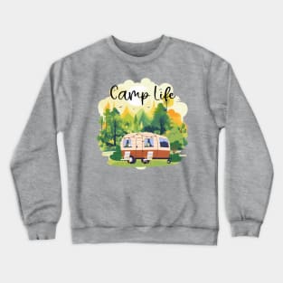 Camp Life, Camper Trailer Crewneck Sweatshirt